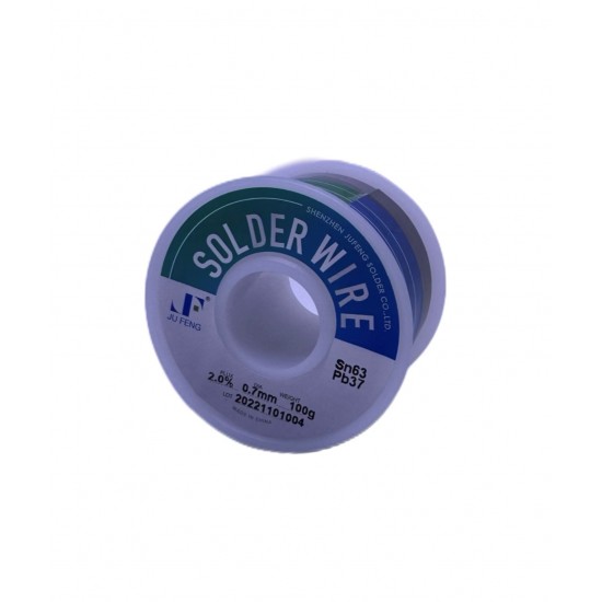 Solder wire Sn63Pb37, 0.7mm, Kurşunlu tel lehim, Sn63Pb37, 0.7 mm, 100 gram makara, Jufeng